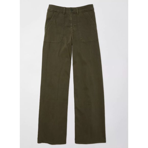 AE Stretch Super High-Waisted Baggy Wide-Leg Pant - Picture 1 of 5